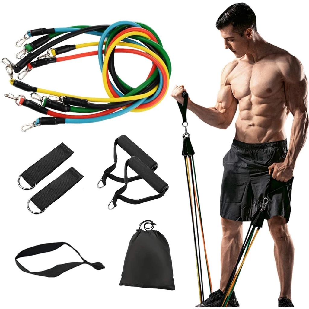 Alat Latihan Pilates, Yoga, dan Gym Resistance Bands 11in1 — 6