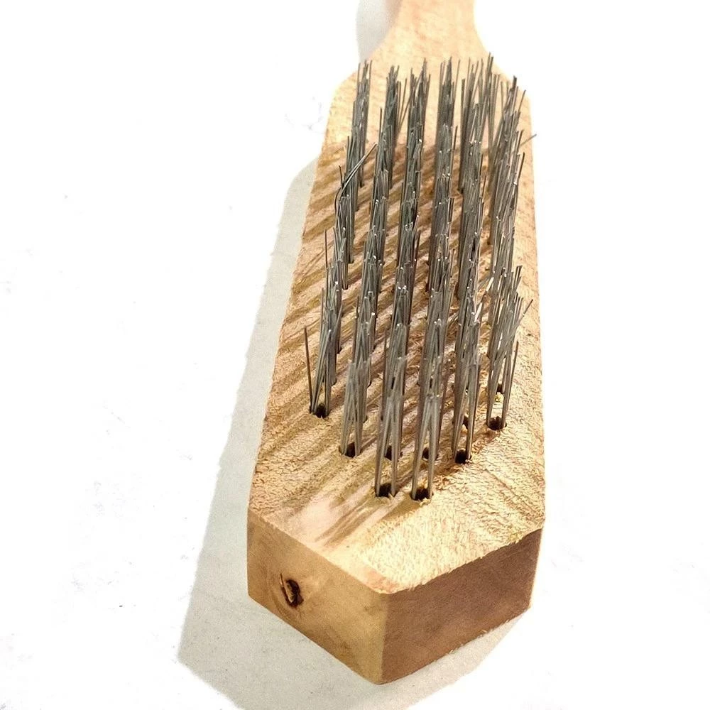 Sikat Baja Kawat 6 Baris Wire Brush Dengan Gagang Kayu — 5