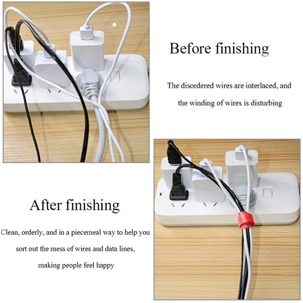 Velcro Organizer Kabel Velcro Binder dengan Klip Penjepit — 6