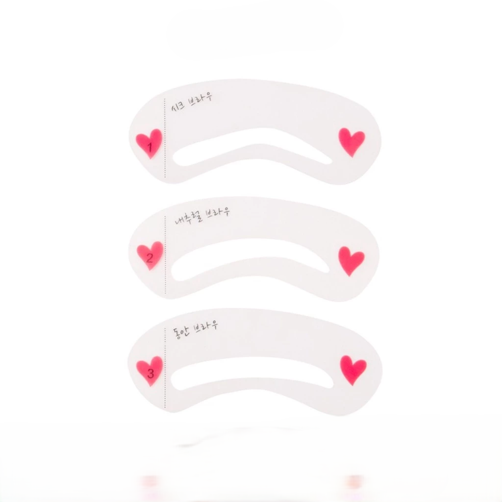 Cetak Cetakan Alis Tempel Eyebrow Template 3 In 1 Murah Import — 6