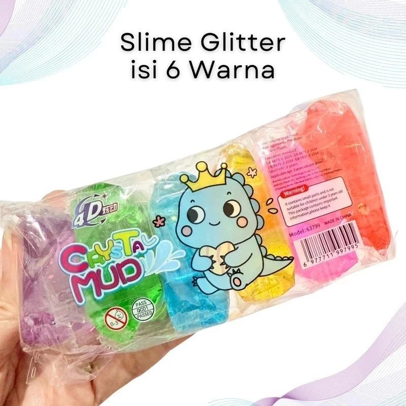 Slime Crystal Mud Slime Pack 6Pcs Mainan Anak Clay Import 6Pcs Warna — 5