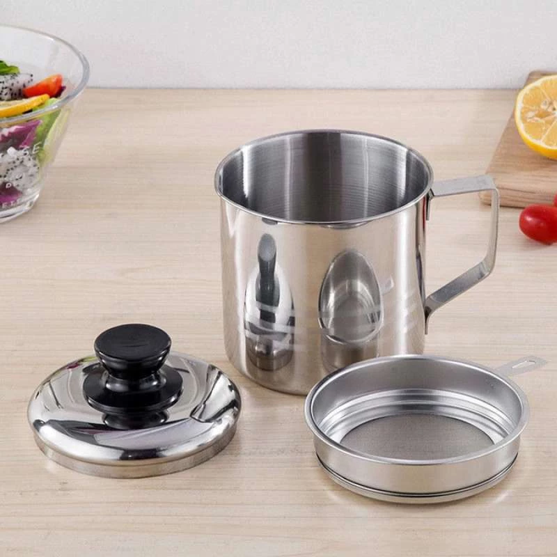 Saringan Penyaring Ampas Sisa Minyak Goreng Bekas Stainless 1.3 Liter — 9
