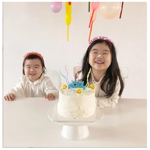 Bando Ulang Tahun Desain Happy Birthday Warna Warni Gaya Korea — 6
