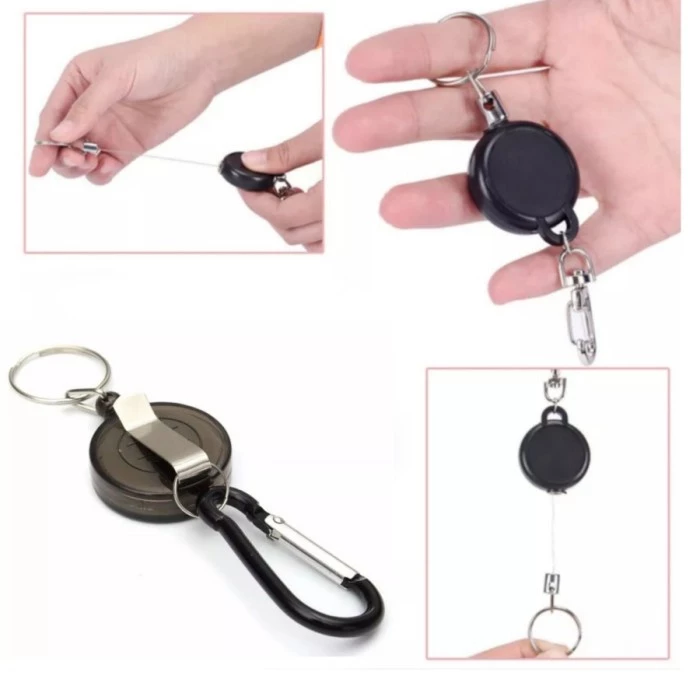 Gantungan Kunci Adjustable Pengait Carabiner Retractable Keychain — 6