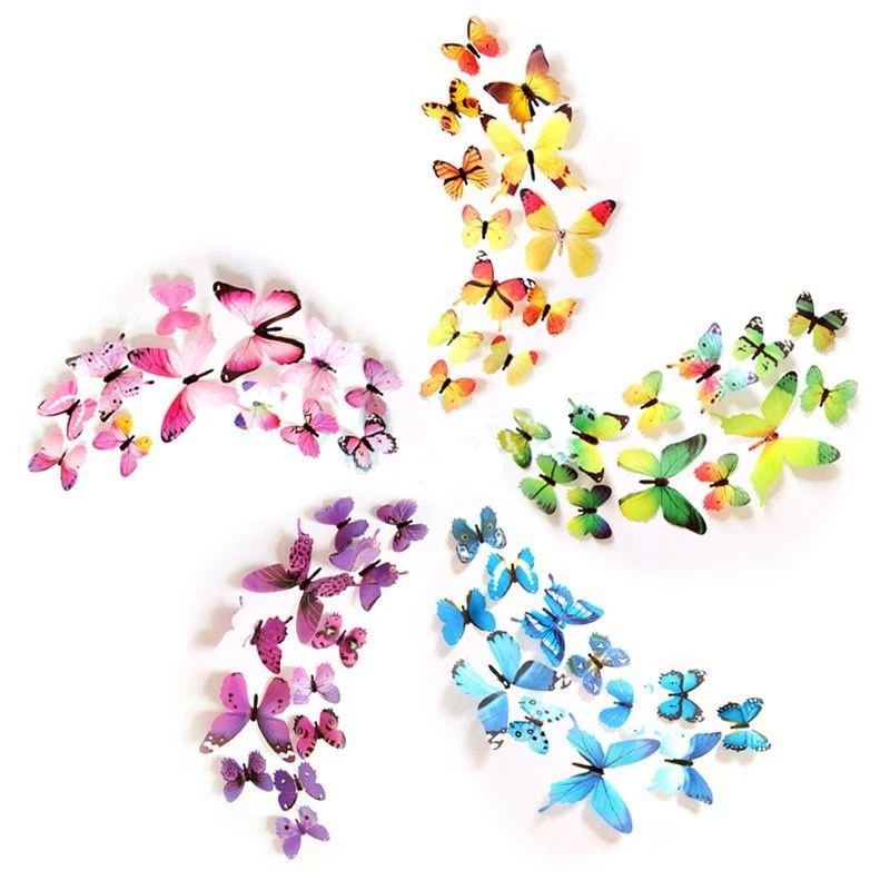 Stiker Dinding Kupu Kupu Wall Sticker Butterfly 3D Dekorasi PVC tape — 3