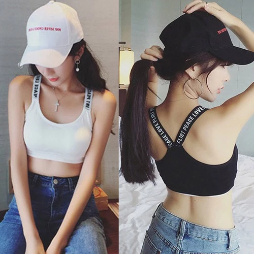 Sport Bra Kemben Cup Push Up Busa Tanpa Kawat Pakaian Dalam Wanita Gym — 4
