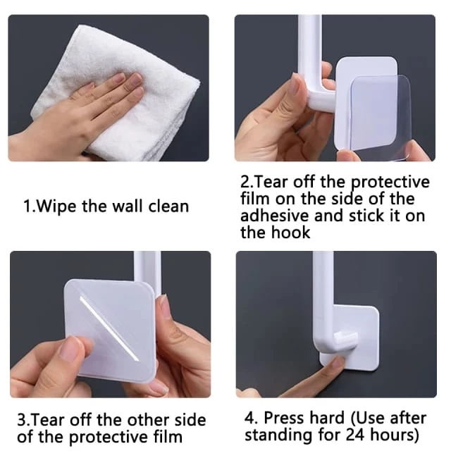 Holder Hook Gantungan Tisu Gulung Tempel Dinding Model PVC Tanpa Paku — 4