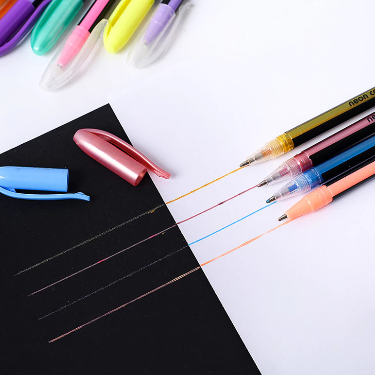 Pulpen Warna Warni Tinta 12pcs Colorful Gel Glitter Tulisan Berkilau — 7