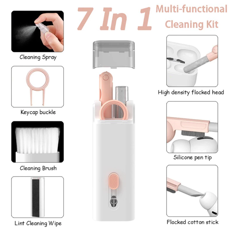 Brush Sikat Pembersih Keyboard Headphone Gadget 7 in 1 Multifungsi — 9