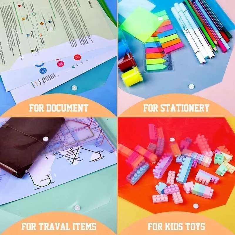 Map Plastik A4 Kancing Folio Transparan Warna Tempat Penyimpanan File — 4