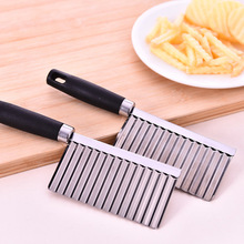 Pisau Gerigi Stainless Steel Iris Kentang Timun Acar Buah Sayur Kripik — 3