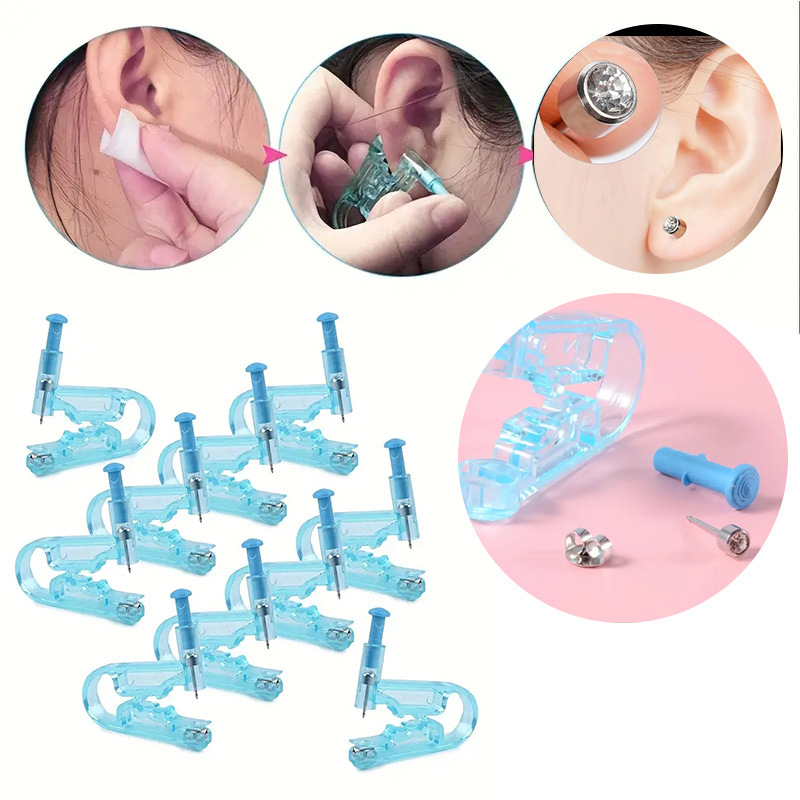 Alat Piercing Tindik Telinga Kuping Steril Sekali Pakai Gratis Alkohol — 10