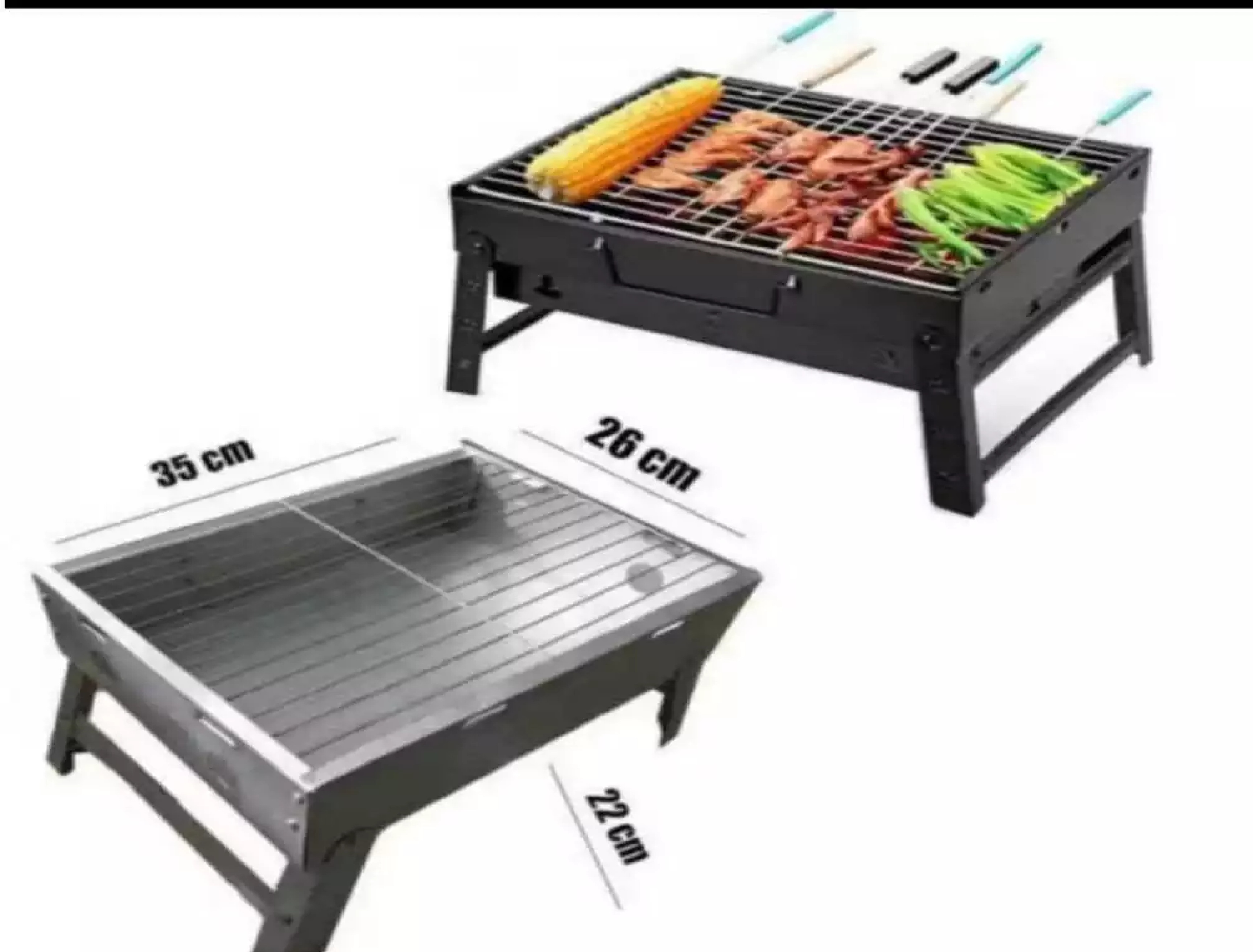 Alat Panggang Pemanggang Lipat Portable Stainless Arang Besi Grill BBQ — 6