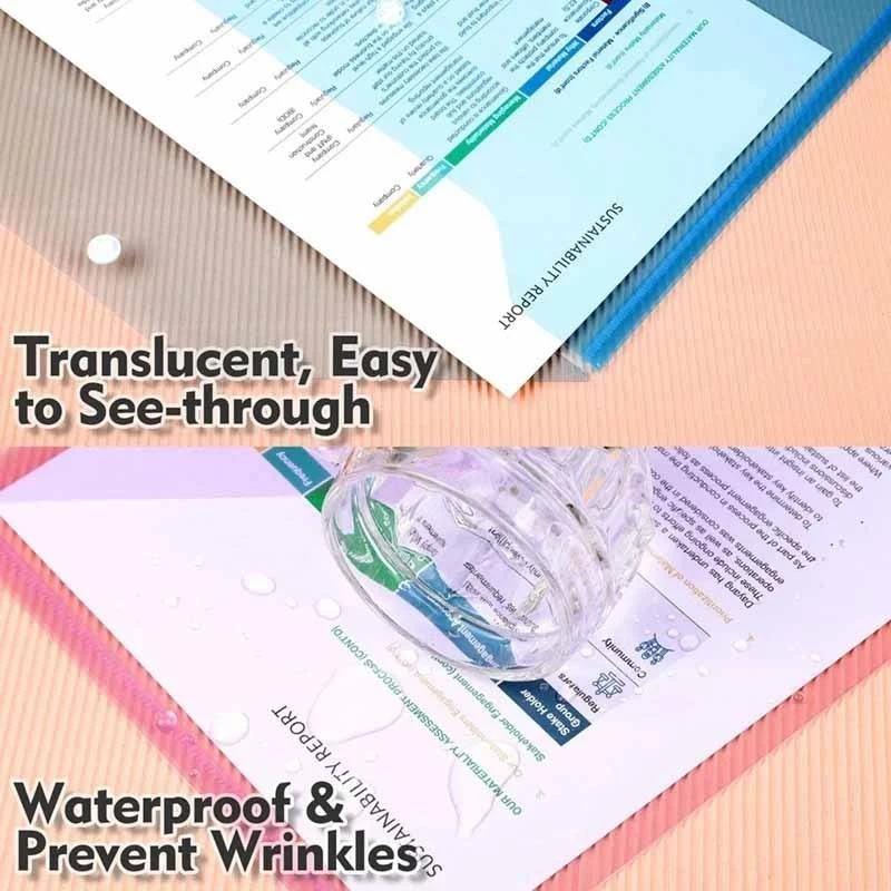 Map Plastik A4 Kancing Folio Transparan Warna Tempat Penyimpanan File — 5