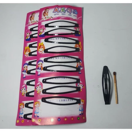 Jepitan Rambut Hitam Polos Hairclip Korean Fashion Snap Clips