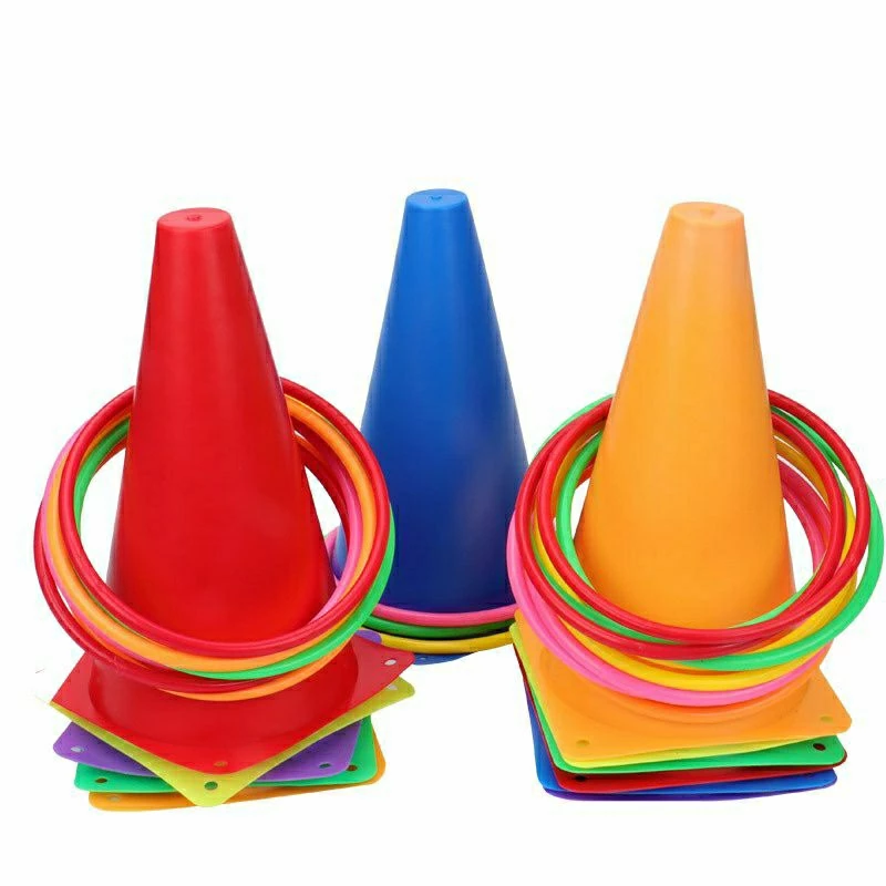 Mainan Lompat Cincin Kerucut Rintangan Olahraga Big Cone Ring Throw — 5