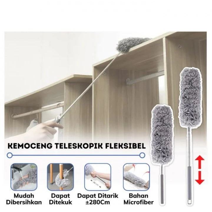 Kemoceng Adjustable Bulu Microfiber Bersihkan Dengan Mudah — 7