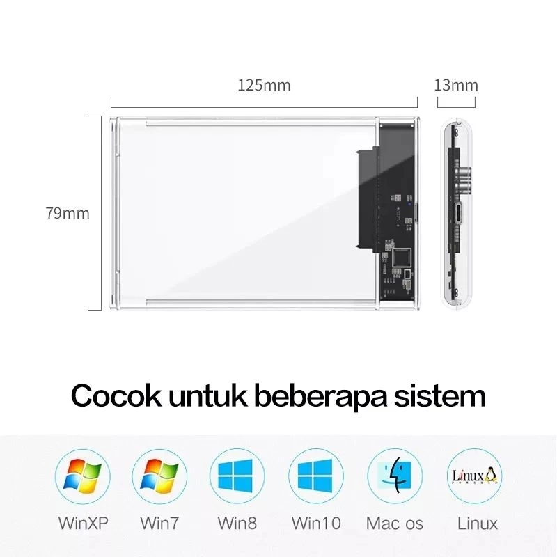 Casing Hardisk Laptop Sata External Case USB Desain Elegan Portable — 5