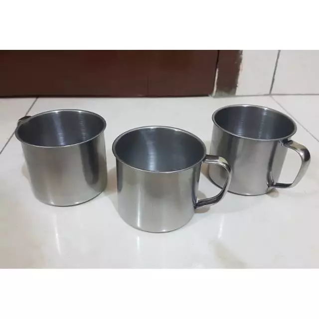 Mug Stainless Mini 7 cm Gelas Klasik Elegan Cangkir Minuman Serbaguna — 4