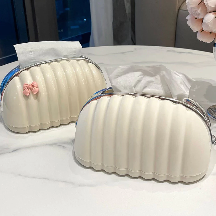 Kotak Tisu Desain Pouch Pita Lucu Aesthetic Minimalis Tissue Box Kamar — 5