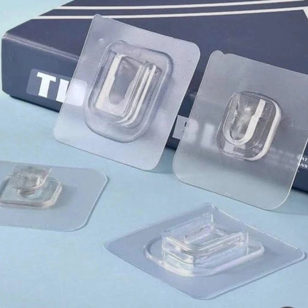 Gantungan Tempel Socket Hook Transparant Gantungan Plus Minus Double — 5