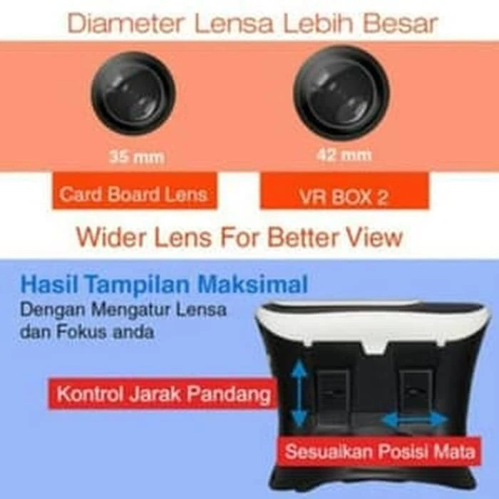 Kacamata Virtual Reality Holder Smartphone Lensa 42mm — 7