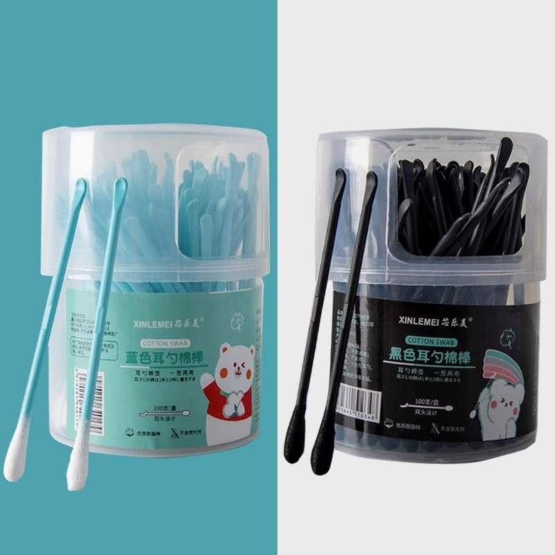 Cotton Bud 2in1 Korek Kuping lembut isi 100 PCS Pembersih Telinga 2 Sisi — 4