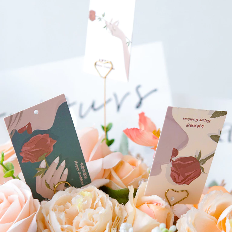 Stick Card Klip Kartu Ucapan Buket Bunga Bouqet Gift Hampers Lebaran — 6