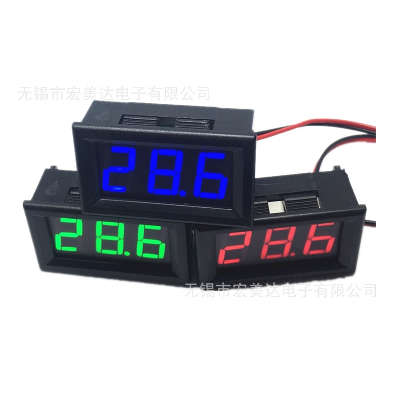 Voltmeter Digital 2 Kabel LED Terang Ukuran Kompak Praktis — 3