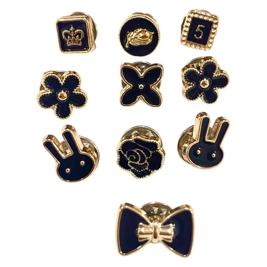 Set Bros Pin 10 in 1 Kancing Bunga Bintang Kelinci Aneka Fashion Korea — 7