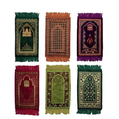 Sajadah Muka Mini Persegi Corak Timbul Velvet Solat Tarawih lebaran — 3