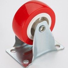 Roda Troli Etalase 4 Pcs Caster Merah Nylon PVC dengan Rem Putar — 6