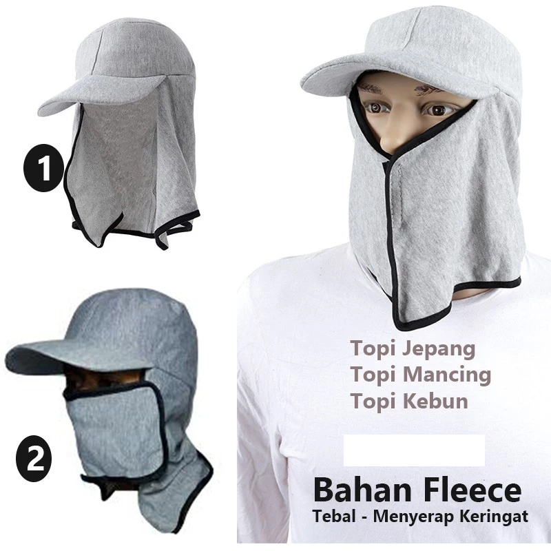 Topi Tani Mancing Anti Panas Debu Model Masker Serbaguna — 3