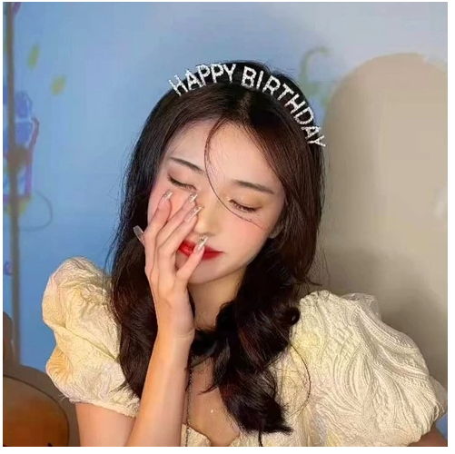 Bando Ulang Tahun Desain Happy Birthday Warna Warni Gaya Korea — 4