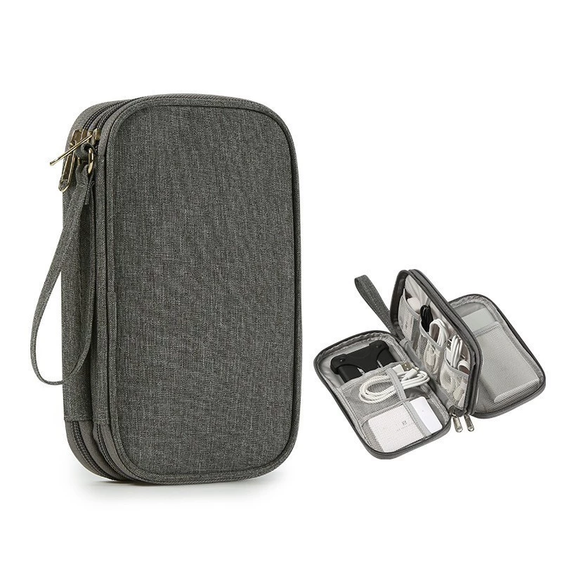 Pouch Dompet Travel Double Layers Mini Storage Organizer Cable Cord — 7
