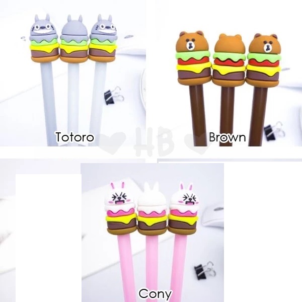 Pulpen Gel Karakter Kartun Jepang Hamburger Line Brown Doraemon — 5