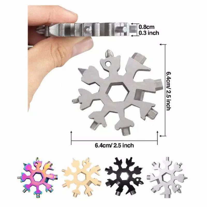 Kunci Salju 18in1 Multifungsi Pocket Tool 18in1 Snowflake Tool — 5