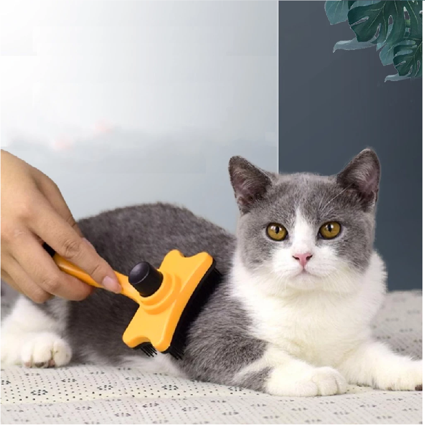 Sisir Grooming Brush Anjing Kucing Kelinci Self Quick Cleaning Praktis — 6