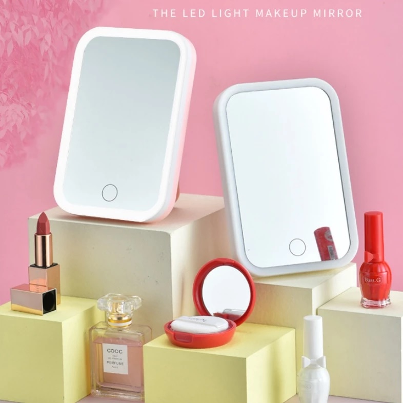 Cermin Make up LED Touch Screen Portable Aesthetic 3 Tingkat Kecerahan — 6