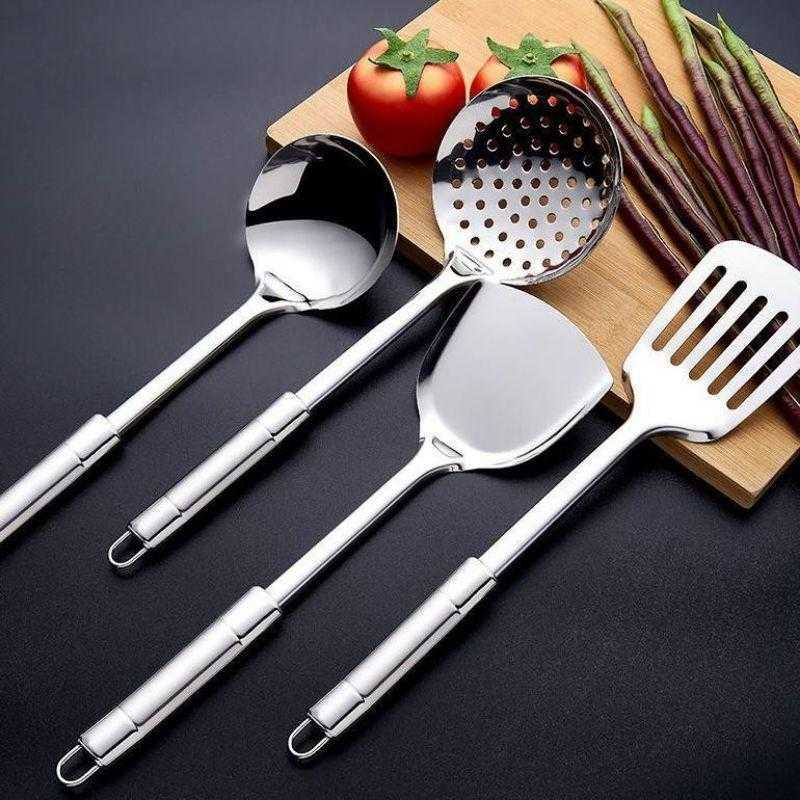 Set Spatula Alat Masak 4in1 Sederhana Stainless Steel Tebal 4pcs — 6