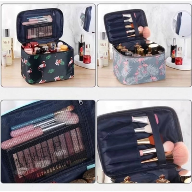 Tas Kosmetik Pouch Make Up Travel Motif Lucu 21x15x16 cm Multi Fungsi — 2