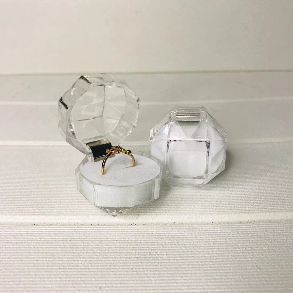 Tempat Cincin Mika Kristal Elegan Wadah Perhiasan Acrylic Unik — 9
