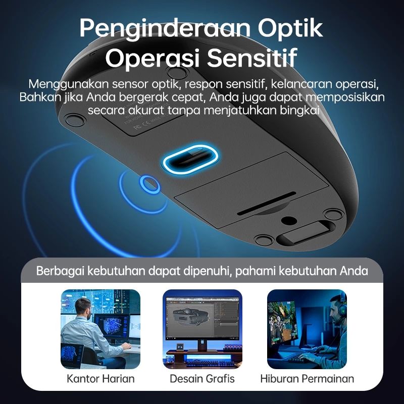 Mouse Wireless Nirkabel Slim Slim Kompatibel Tanpa Kabel Universal — 8