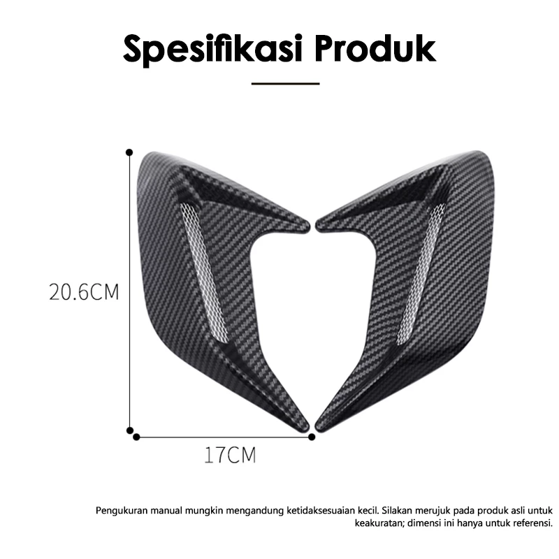 Car Air Flow Side Fender Universal Dekorasi Insang Hiu Pada Mobil — 6