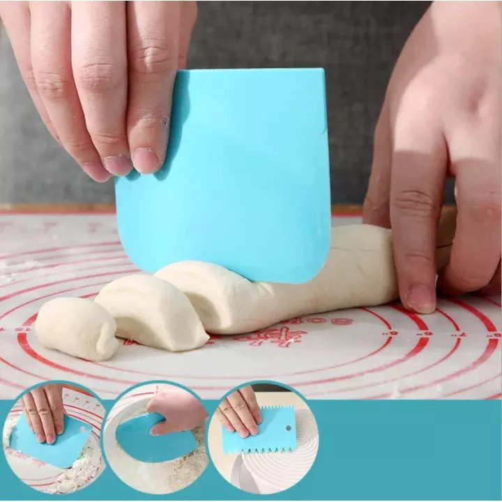 Alat Pemotong Adonan Kue Roti 3 in 1 Scrapper Cutter Berbagai Jenis Kue — 4