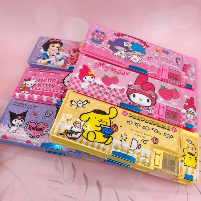 Kotak Pensil 2 Sekat Magnet Anak Sekolah TK SD Karakter Lucu Sanrio — 3