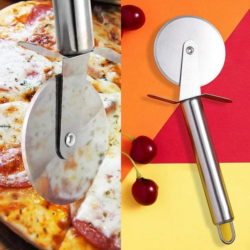 Pisau Pemotong Pizza Stainless Steel Cutter Presisi Multifungsi — 5