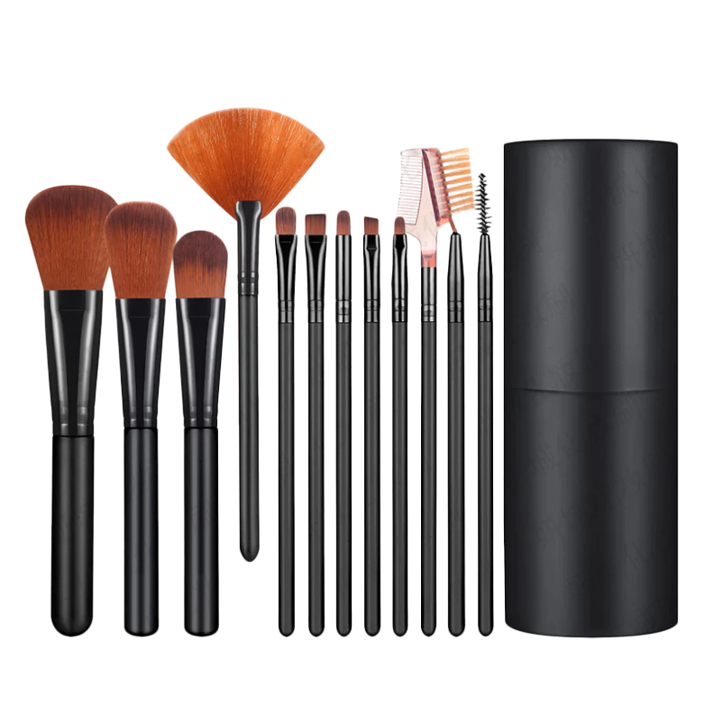 Set Alat Rias Wajah Kuas 12 In 1 Tabung Make Up Tools Brush Isi 12 Pcs — 8