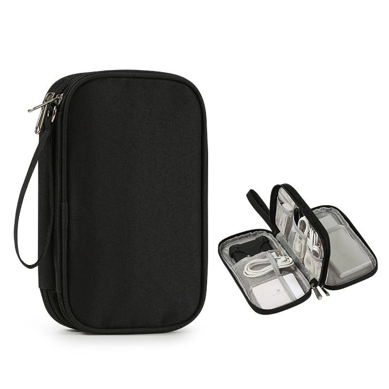 Pouch Dompet Travel Double Layers Mini Storage Organizer Cable Cord — 8