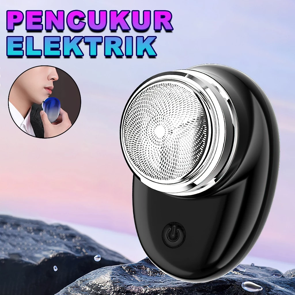 Alat Cukur Listrik Mini Jenggot Kumis Bulu Bulat Kecil untuk Pria — 8